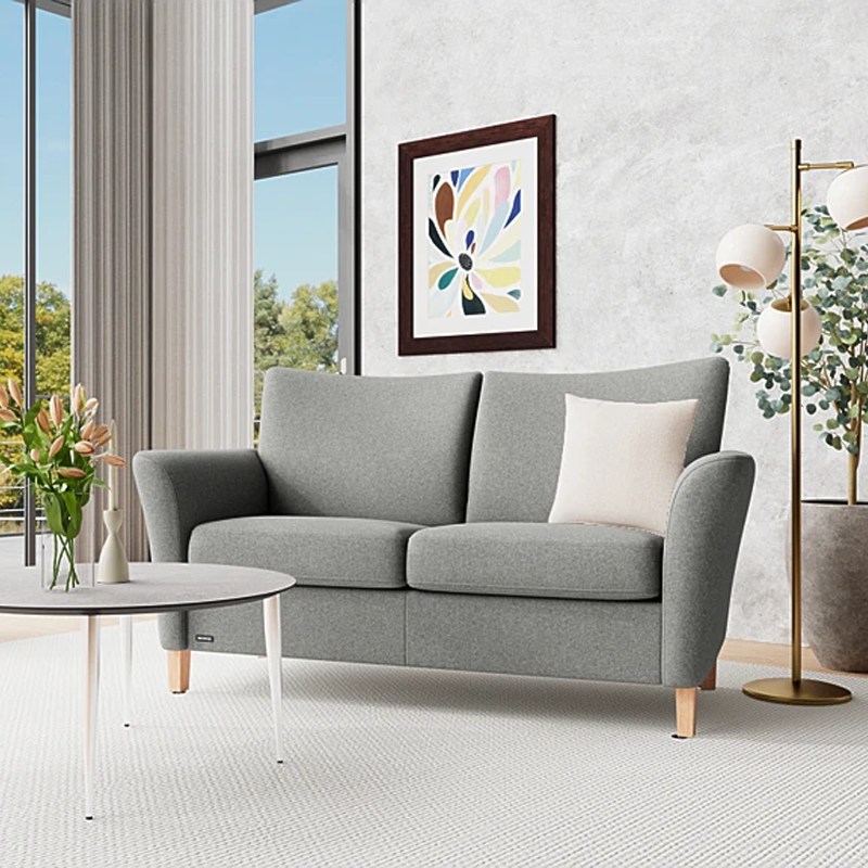 Fenice-graa-5 System+ 2½ personers sofa Fenice grå stof