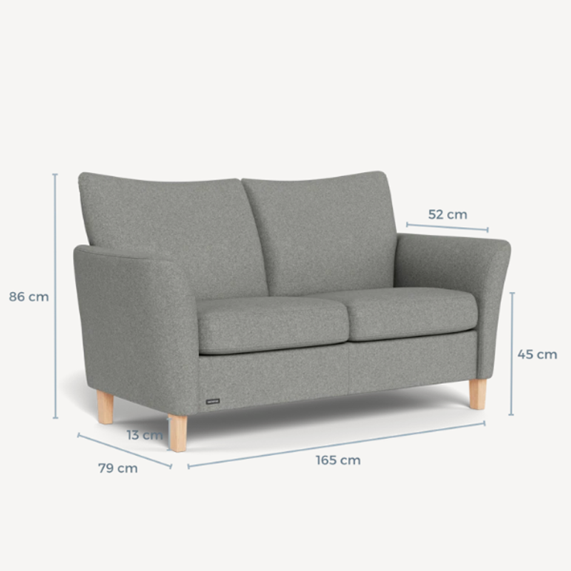 Fenice-graa-7 System+ 2½ personers sofa Fenice grå stof
