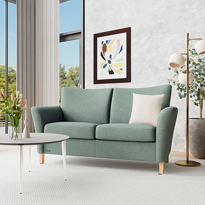 Fenice-lys-groen-3 System+ 2½ personers sofa Fenice lys grøn stof