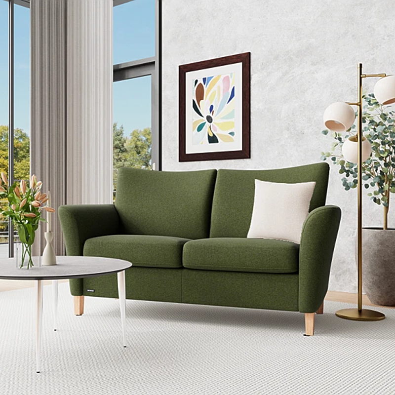 Fenice-oliven-3 System+ 2½ personers sofa Fenice oliven stof