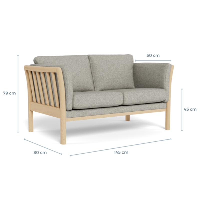 rosenholm-2-pers-sofa-gr-5 Rosenholm 2-personers sofa 432/03 Lysegrå