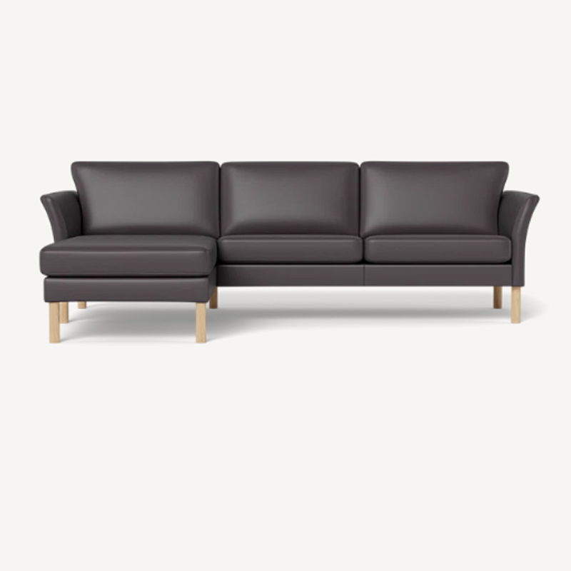 668-02-v-h-e-1 Skalma Copenhagen chaiselong sofa i semi-anilin læder i farve 668/02 brun