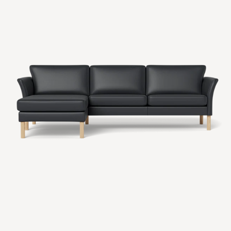 668-17-v-h-e-1 Skalma Copenhagen chaiselong sofa i semi-anilin læder i farve 668/17 sort