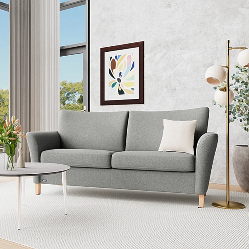 Fenice-graa-6-3 System+ 3 personers sofa Fenice grå stof