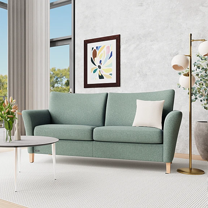 Fenice-lys-groen-3-3 System+ 3 personers sofa Fenice lys grøn stof
