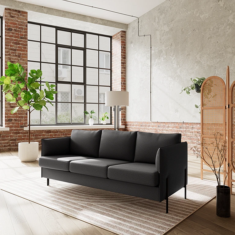 Unite-365-36-graa-6-3 London 3 personers sofa i Unite 365/36 Grå stof