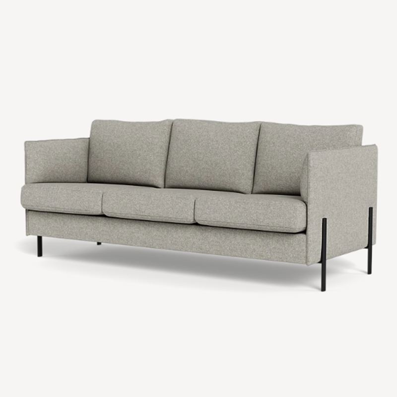 London 3 personers sofa i Misha 432/03 Lysegrå stof