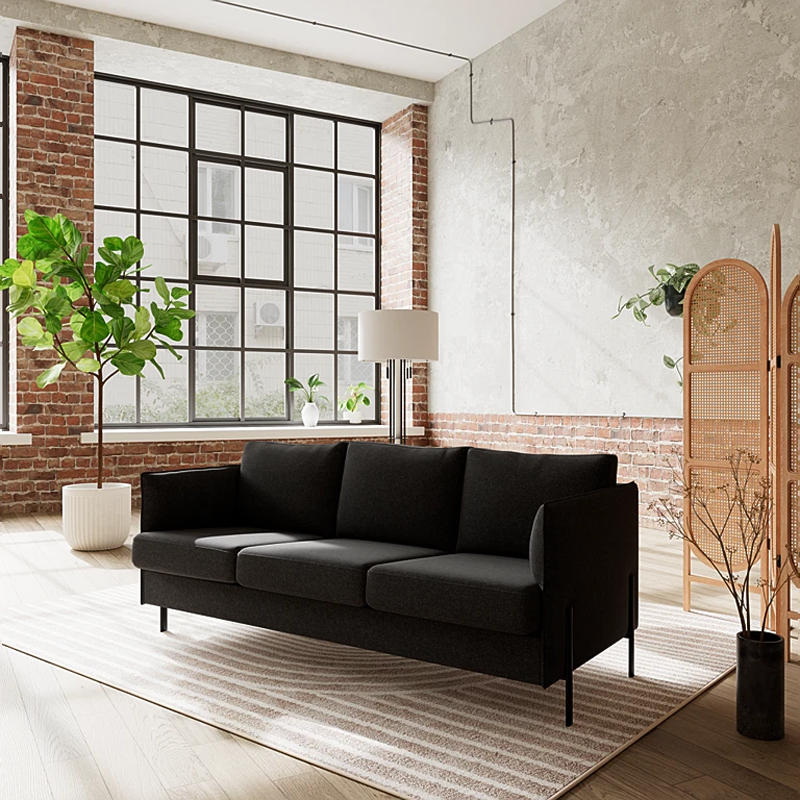 london-misha-m-graa-2-3 London 3 personers sofa i Misha 432/04 Mørkegrå stof
