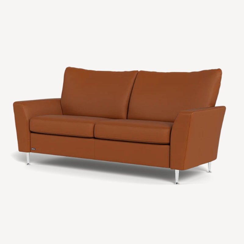 System+ 3 personers sofa i semi-anilin læder cognac farvet